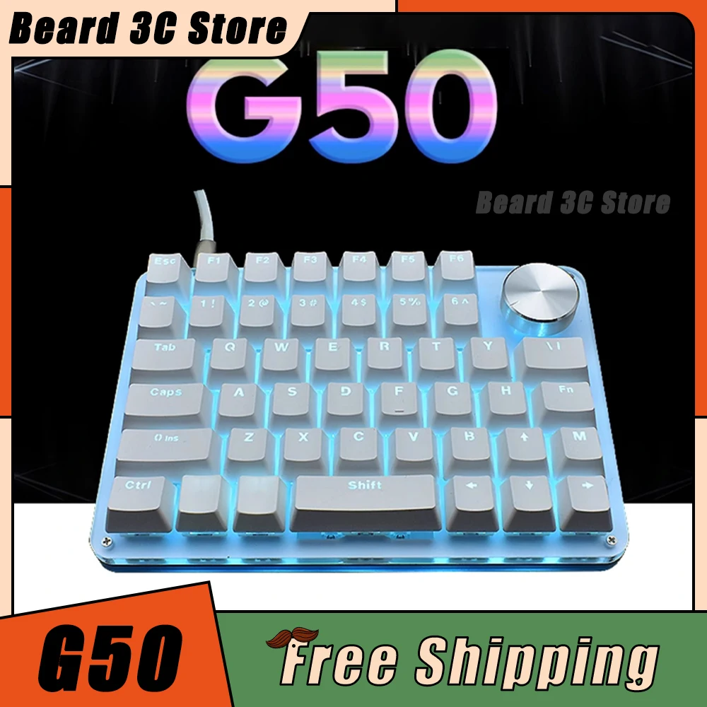 

G50 Mk45 Mechanical Keyboard RGB Numpad Knob Macro Programming Mini Keyboard Ergonomics Accessories Drawing Design Office Gift