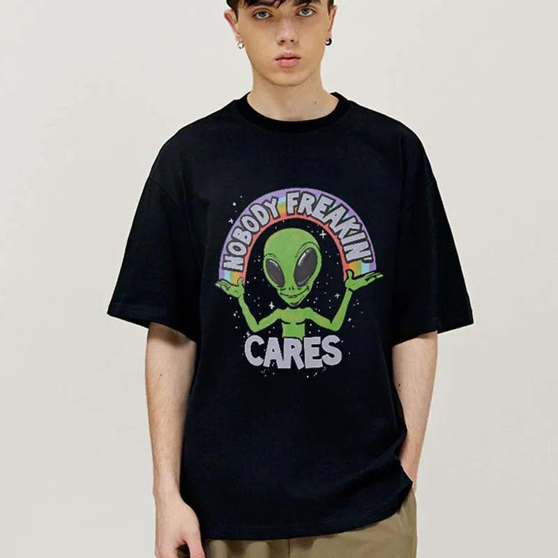 

Alien Graphic Printed T Shirt Female Blouse T-Shirts Kawaii Clothes Summer Casual Short Sleeve Streetwear Tops Women's Clothing