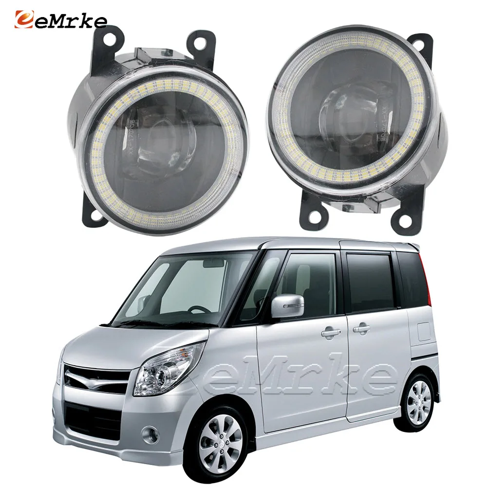 2-Pcs for Suzuki Palette / Palette SW MK21S / Mazda Flair Wagon 2008~2012 Led Fog Lights Assembly Angel Eye DRL Cut-Line Lens