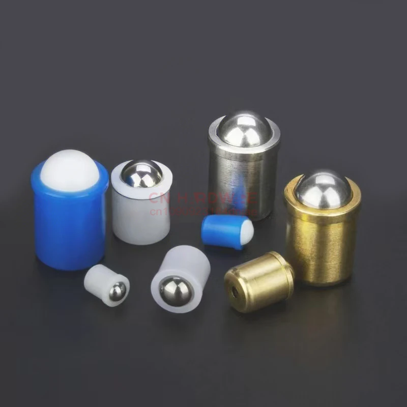 Factory In Stock D3/4/5/6/7/9/13/16mm Brass/Stainless Steel/POM Press Ball Spring Plungers Straight Type Push Fit Ball Plungers