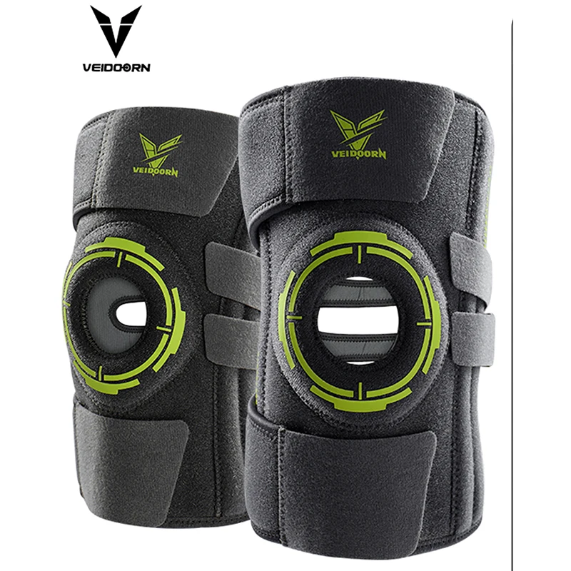 One Piece Sport Knee Brace with Side Stabilizers Adjustable Size Patella Gel Pads for Maximum Knee Pain