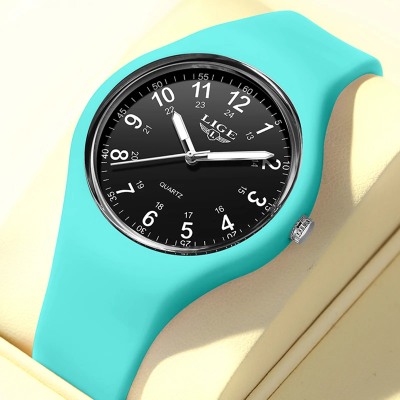 LIGE Simple Women Watch Silicone Waterproof Wristwatch Quartz Watches For Women Clock Ladies Watch Gift Reloj Mujer Montre Femme