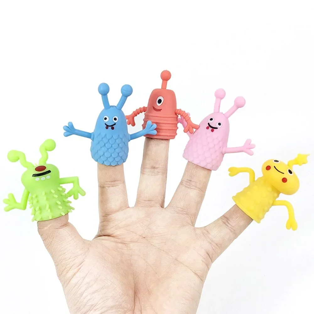 Squishy TPR Monster Finger Halloween Party Favors Finger Covers Role Playing Toys Soft Rubber Finger Doll Fidget Toys for Kids