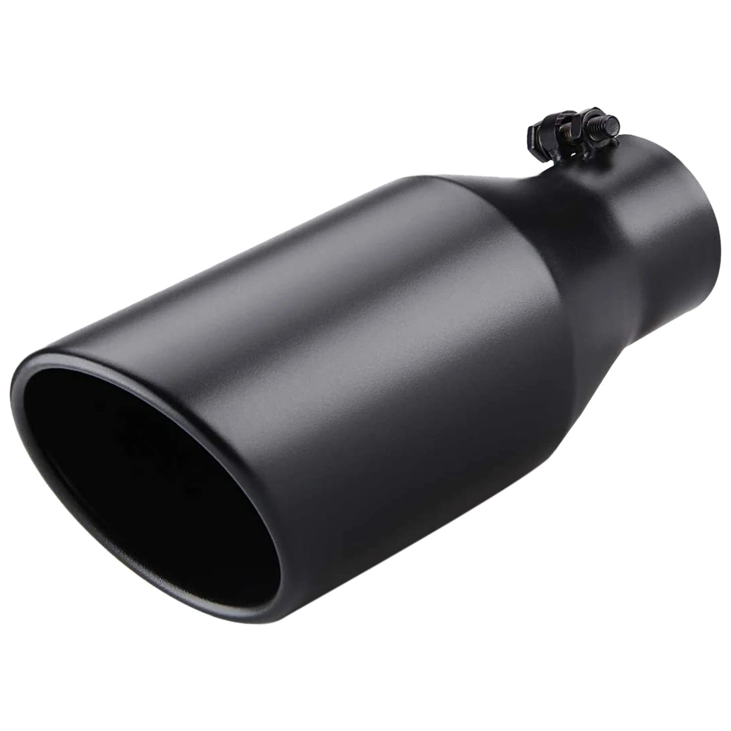 

Exhaust Tip 3 Inch Inlet 5 Inch Outlet 12 Inch Overall Length Bolt on Stainless Steel Black Exhaust