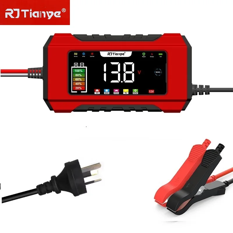 

AU Plug Car Battery Charger 12V6A LED Display Smart Pulse Repair Lead-acidBatteryMotorcycleBattery Charging Device