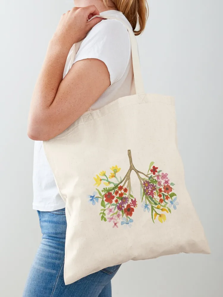 Flower Lungs Tote Bag shopper bags for women large tote bag Cloth bag Portable shopping Canvas Tote