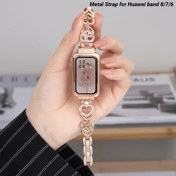 Metal strap for Huawei band 10/9/8 Stainless steel Sport watchband for Huawei band 7 Correa bracelet Woman Smartwatch Wrist