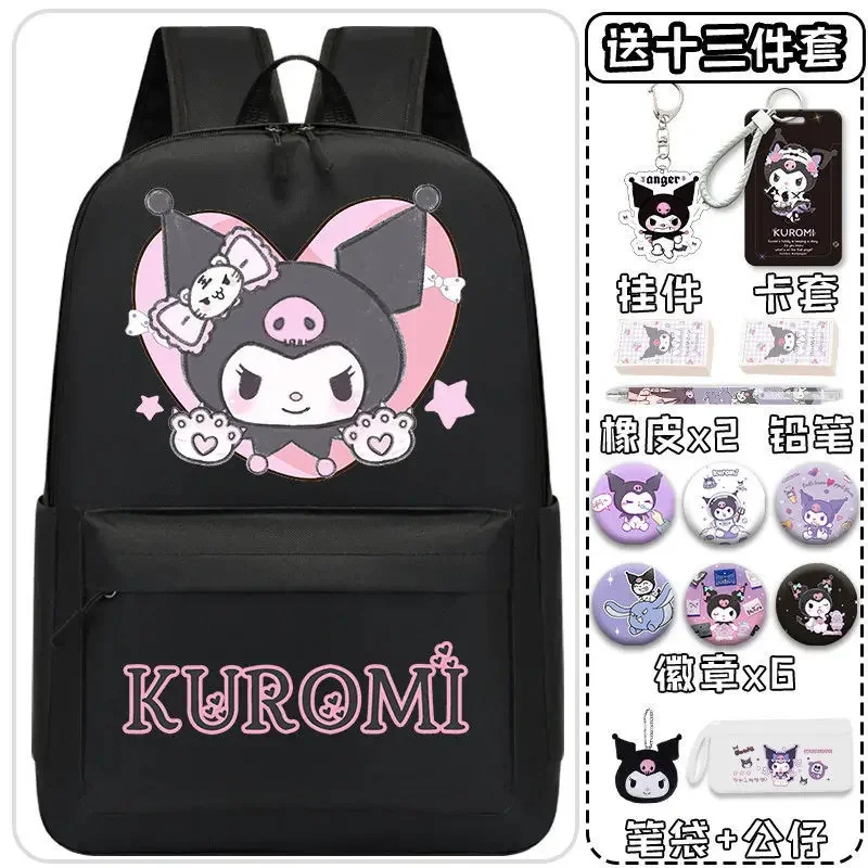 Sanrio escola bonito dos desenhos animados para estudantes masculinos e femininos, grande capacidade, crianças bonitos, mochila ultra-leve, novo