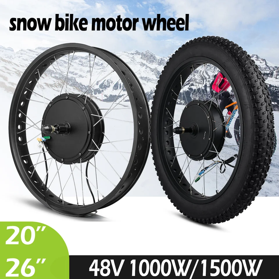 ファットバイク用ハイパワーモーター 電動ファットバイク後輪,48V, 1000W, 1500W, 20インチ,26インチ,タイヤ