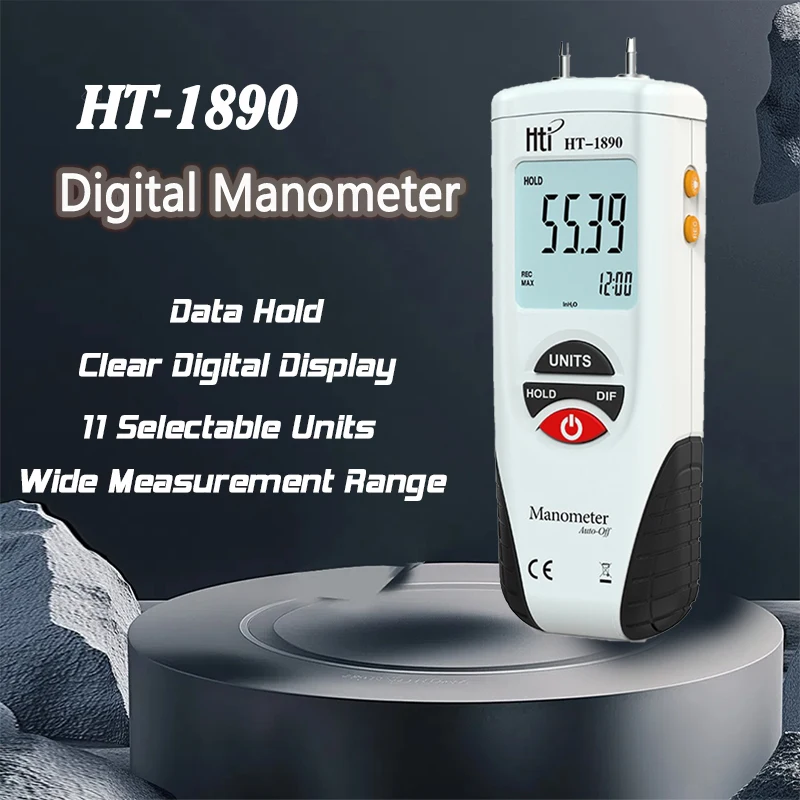 HT-1890 Digital Manometer High performance LCD Gas Pressure Gauge Manometer Air Pressure Meter air pressure Differential Gauge