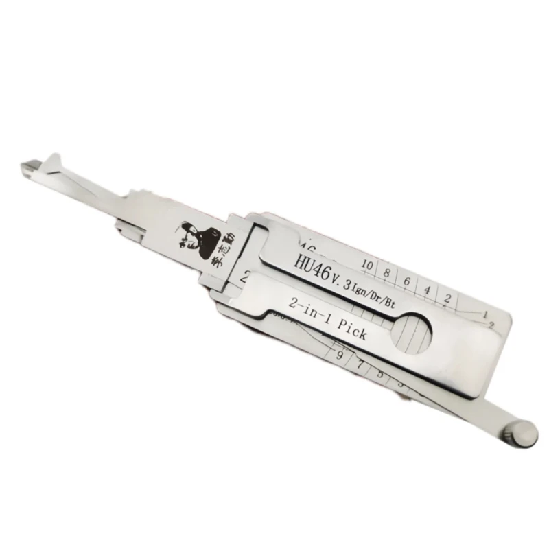 Lishi HU46 V.3 2-in-1 Schlosserwerkzeug Lockpicking-Decoder Flachfräser für Buick-Modelle