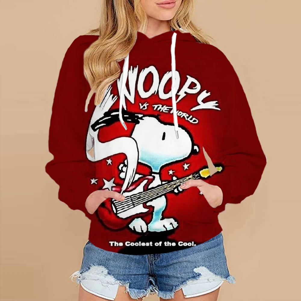 Snoopy Cartoon Women Sweatshirts Fashion Streetwear Hoodie Music Lover Gift Cartoon Snoopy Street Style Women Sweatshirt Hoodies