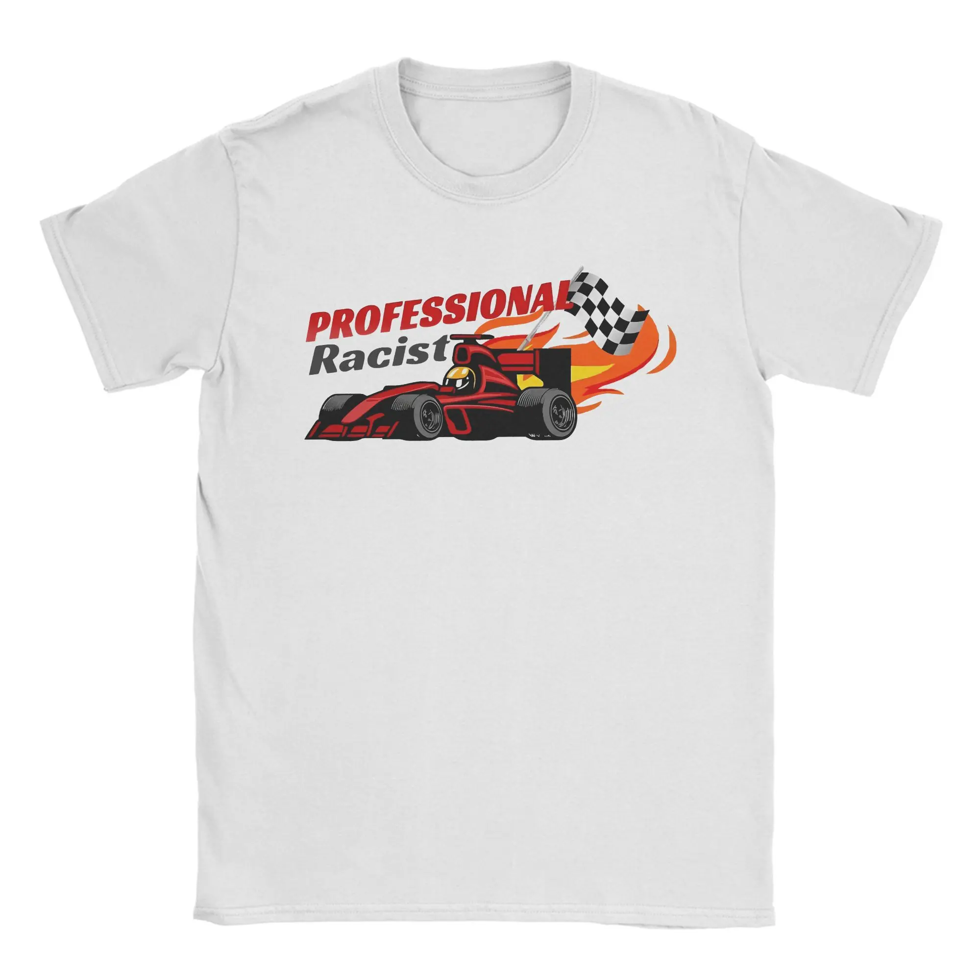 Leisure Professional Certified Racist Racing Meme T-Shirt For Men Women Crewneck Short Sleeve Top Tee  Cotton Summer TopsTops