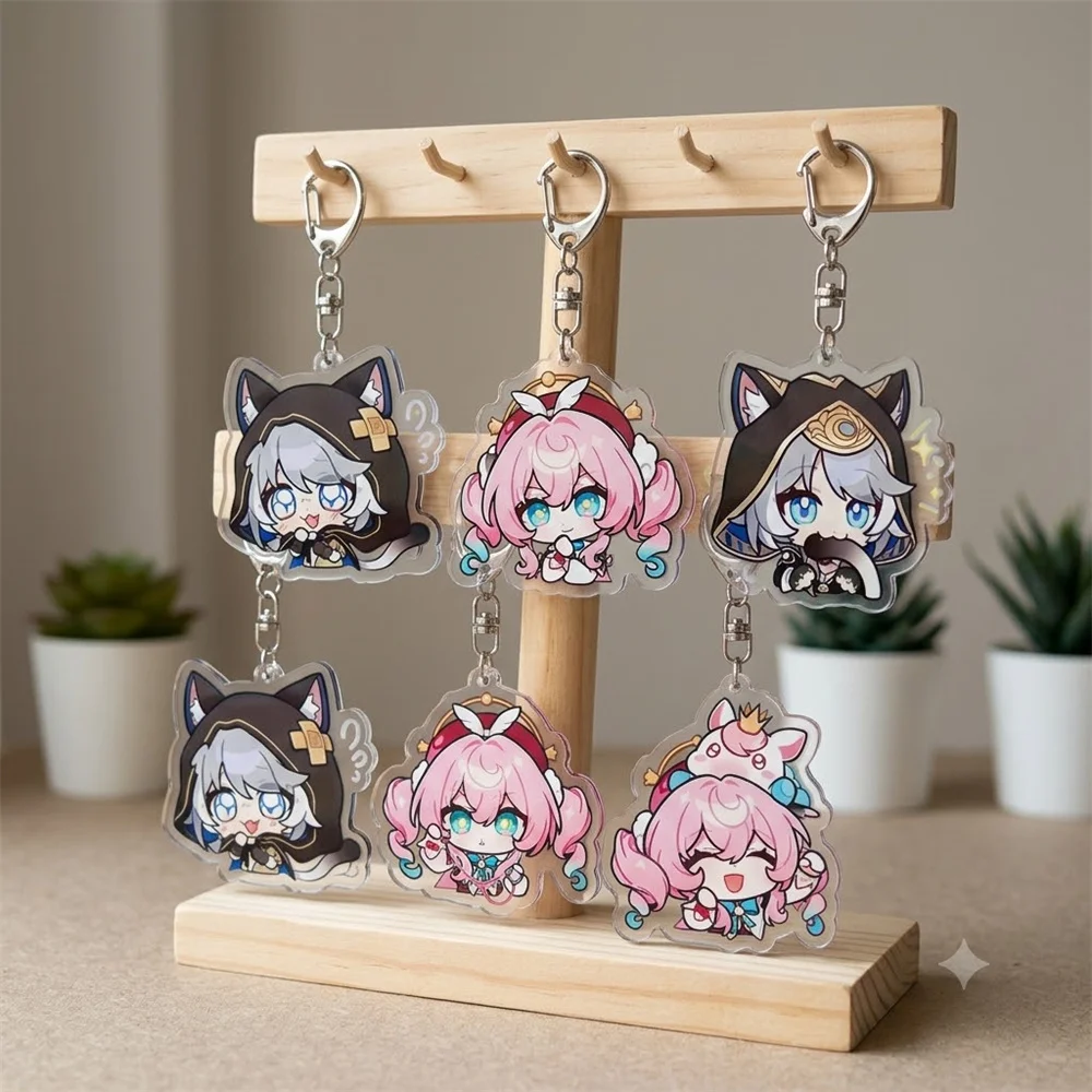 6CM Anime Honkai Impact Acrylic Keychain Stand Model Ornament Accessories Goods Christmas Gifts