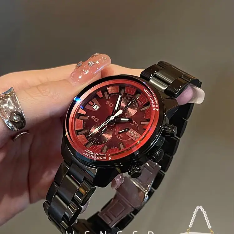 

High-end women's cool and fashionable light luxury steel strap women's watch gift for girlfriend women's accessories