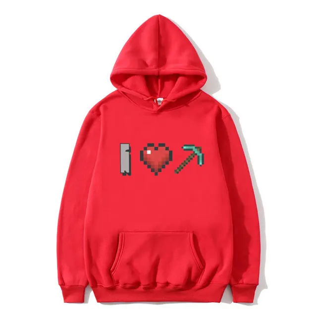 ICH Liebe Bergleute Hoodie Otaku Spiel Lustige Meme Sweatshirt Männer Frauen Mode Lässig Trainingsanzug Männlich Vintage Übergroßen Pullover Hoodies