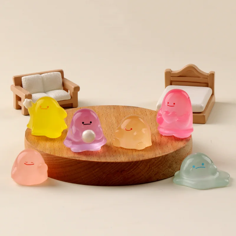 Pokemon idem resina bonito brilho no escuro anime ornamento diy chaveiro micro-amanhos acessórios casa desktop decoração do carro