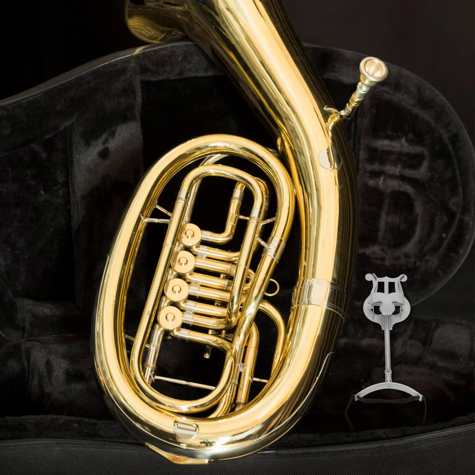 

Portable Iron Music Score Clamp Stand Sheet Holder For Euphonium Tenor Horn Trombone Brass-Wind Instruments Lightweight Outdoor