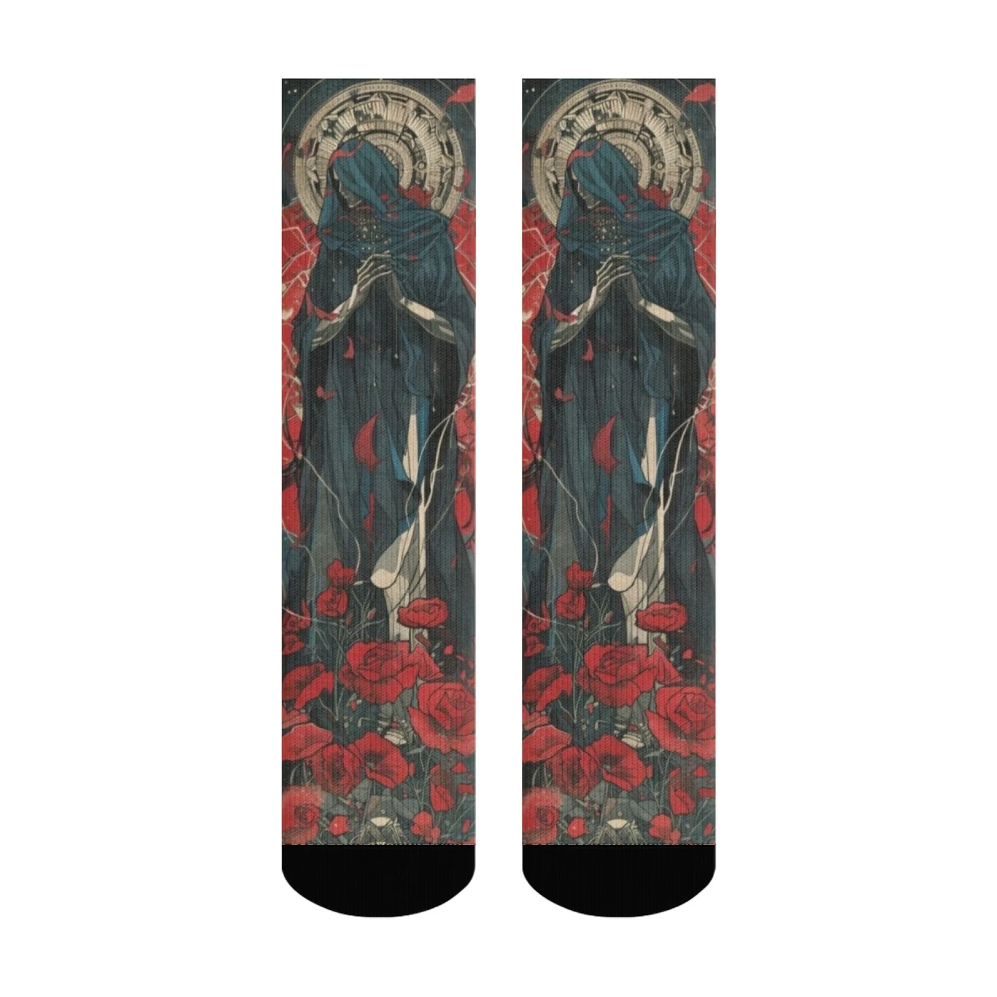 Style gothique nuit sombre sainte ombre rose élément confortable respirant hommes chaussettes quotidien décontracté hip hop chaussettes cadeau