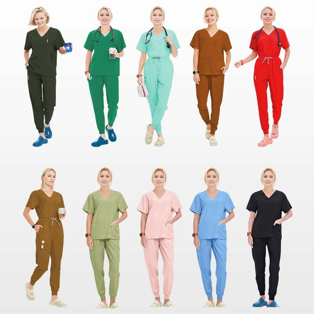 Summer Medical Scrubs Hospital Uniforms Doctor Nurse Workwear 4-way Stretch Pet Clinic Nursing Suits Dentist Working Clothes S21