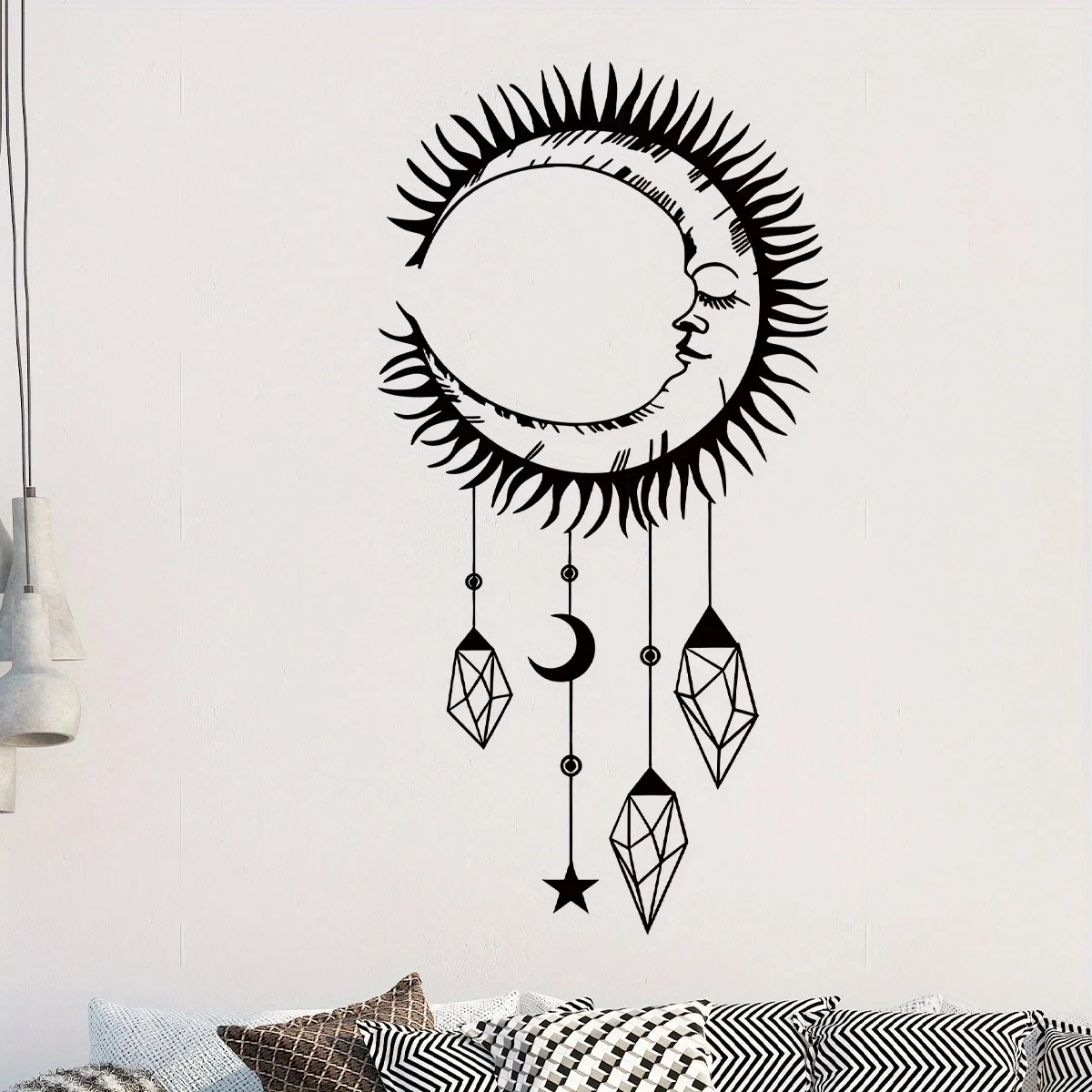 Calcomanía de pared con silueta de GEMA de Luna Negra, pegatinas de Ramadán, decoración de dormitorio y sala de estar, vestíbulo de puerta, añadir a la lista de deseos