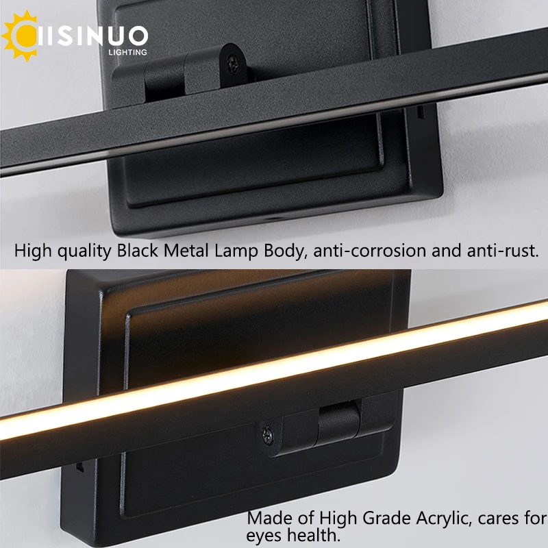 Modern Bathroom Vanity Light LED Dimmable 5CCT Bathroom Light Fixture 180° Rotatable for Over Mirror Bar Bathroom Restroom Decor