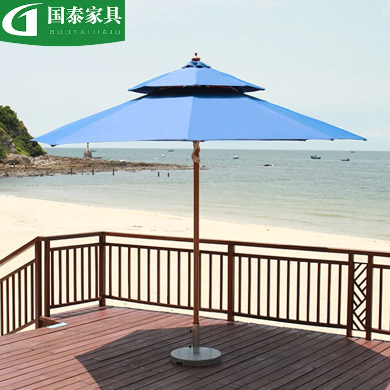 Courtyard umbrella, terrace, garden villa, outdoor café, commercial umbrella, round white sand beach umbrella