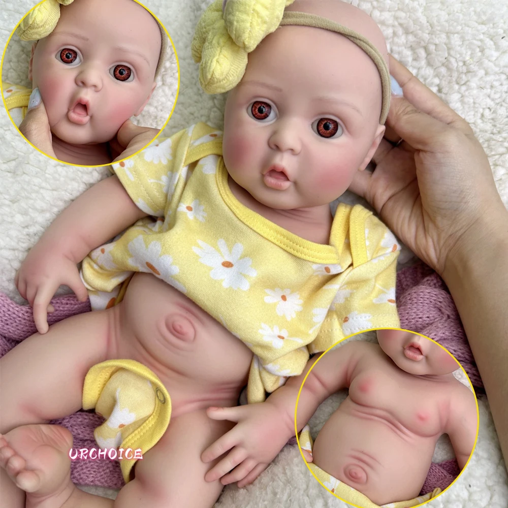 

17-дюймовая красивая девушка, полностью платиновая силиконовая кукла Reborn Baby, мягкая на ощупь утяжеленная кукла, реалистичная 3D-кожа для ребенка для рождественского подарка