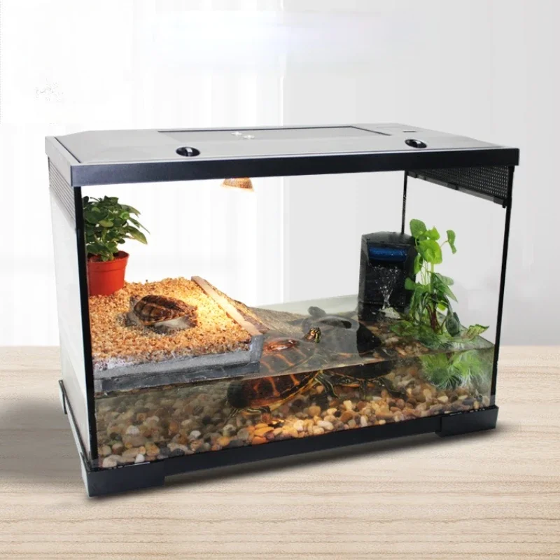 

Villa Turtle Jar Provided with Balcony Mixed Tank with Filter Fish Turtle Change Water Glass Cylinder