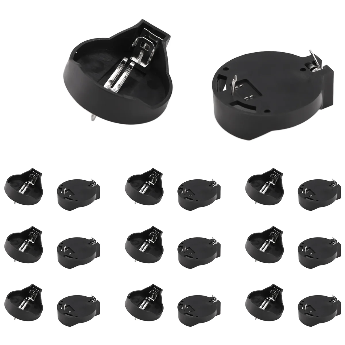 Adattatore porta batteria a bottone SPOR 3V CR2032 CR2025 nero 20 pezzi