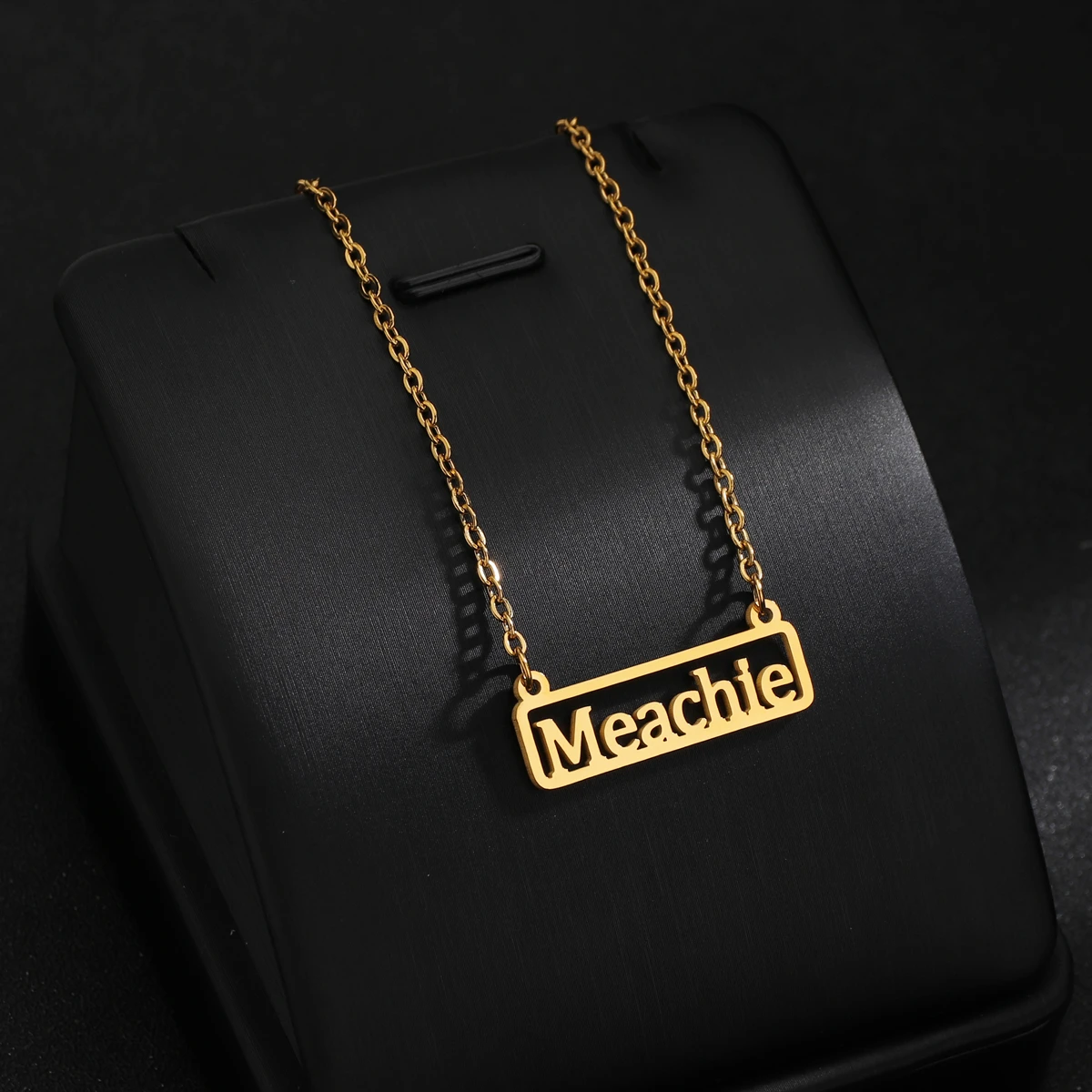 Atoztide Custom Name Pendant Necklace Stainless Steel Personalized Hollow Nameplate for Women Chain Elegant Love Jewelry Gift