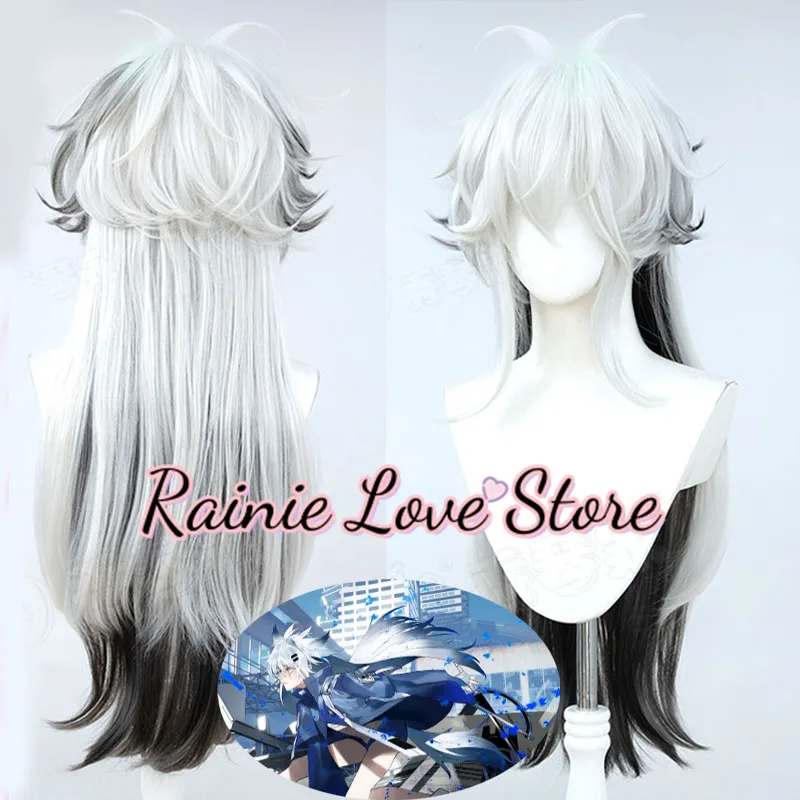 、Game Arknights Lappland The Decadenza Cosplay Wig Lappland Cosplay Hair Offwhite Long Hair Wig For Hallowen Play Role Prop