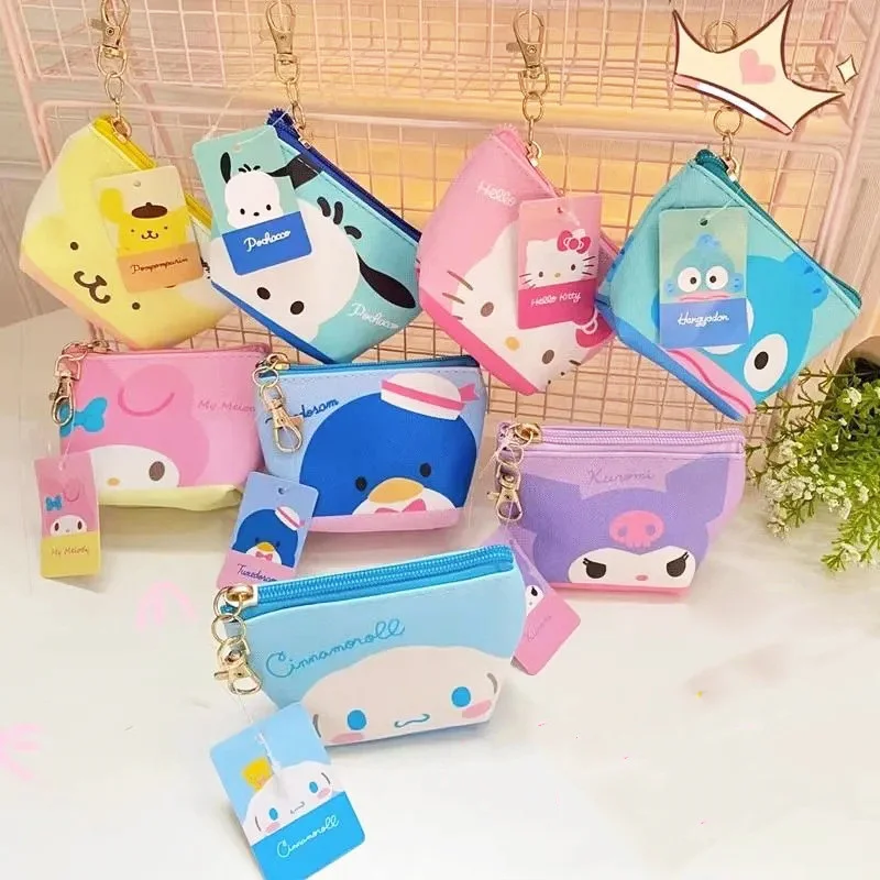 12 pcs/lot Sanrio Kawaii Kuromi Melody Cinnamoroll Cat Pencil Case Cute Pencil Box Coin Purse Stationery Pen Bag School Supplies