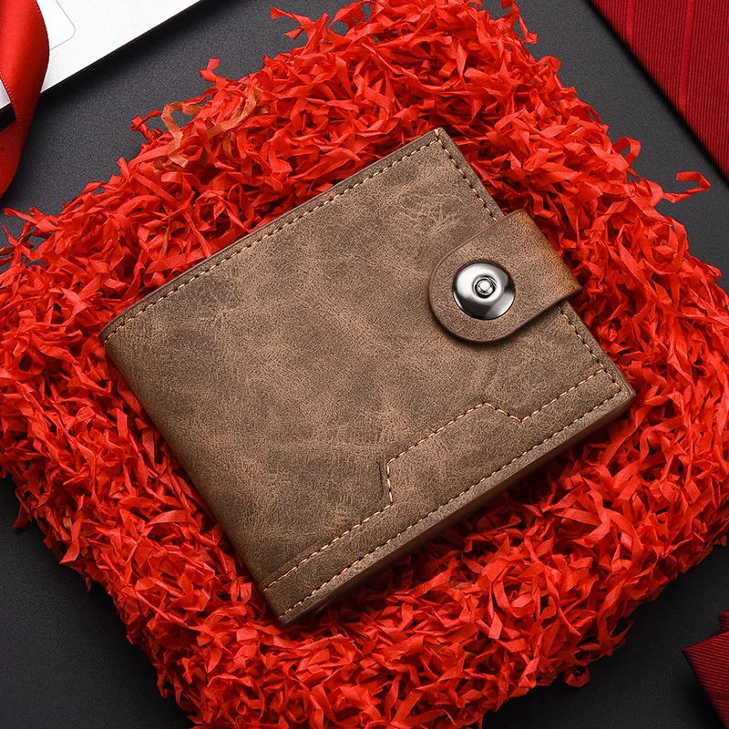 New Wallet Men's Genuine PU Leather Male Short Simple Soft Leather Light Money Clip Vintage Business Wallet Students
