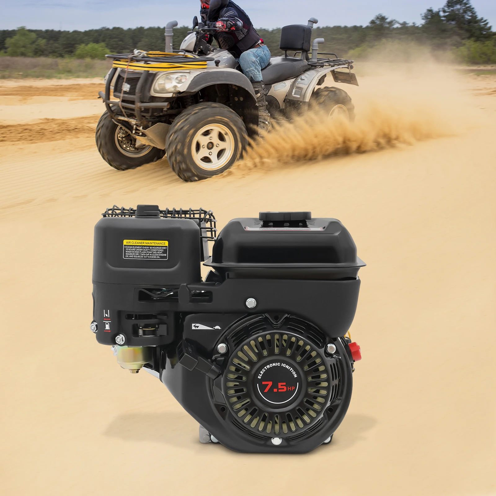 Gas Engine Motor 7.5HP 4-stroke 212CC Gasoline Engine Single-cylinder 3600rpm Gas Engine
