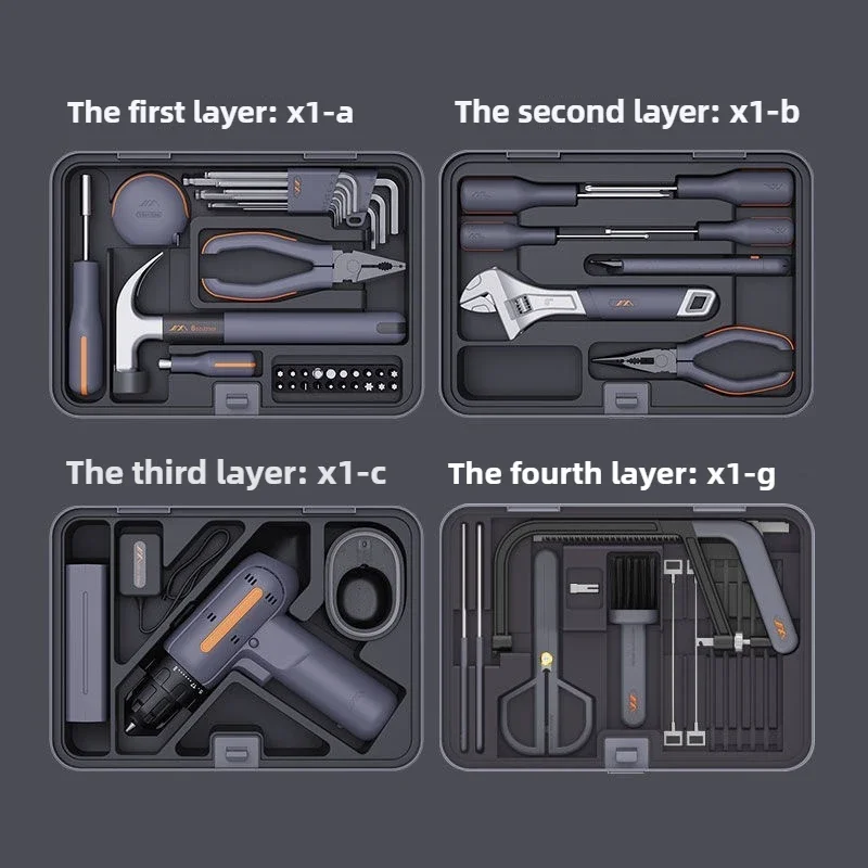 Portable Combination Tools Case Box Multifunctional Hardware Electrician Homed Storage Professional Hand Tool Sets