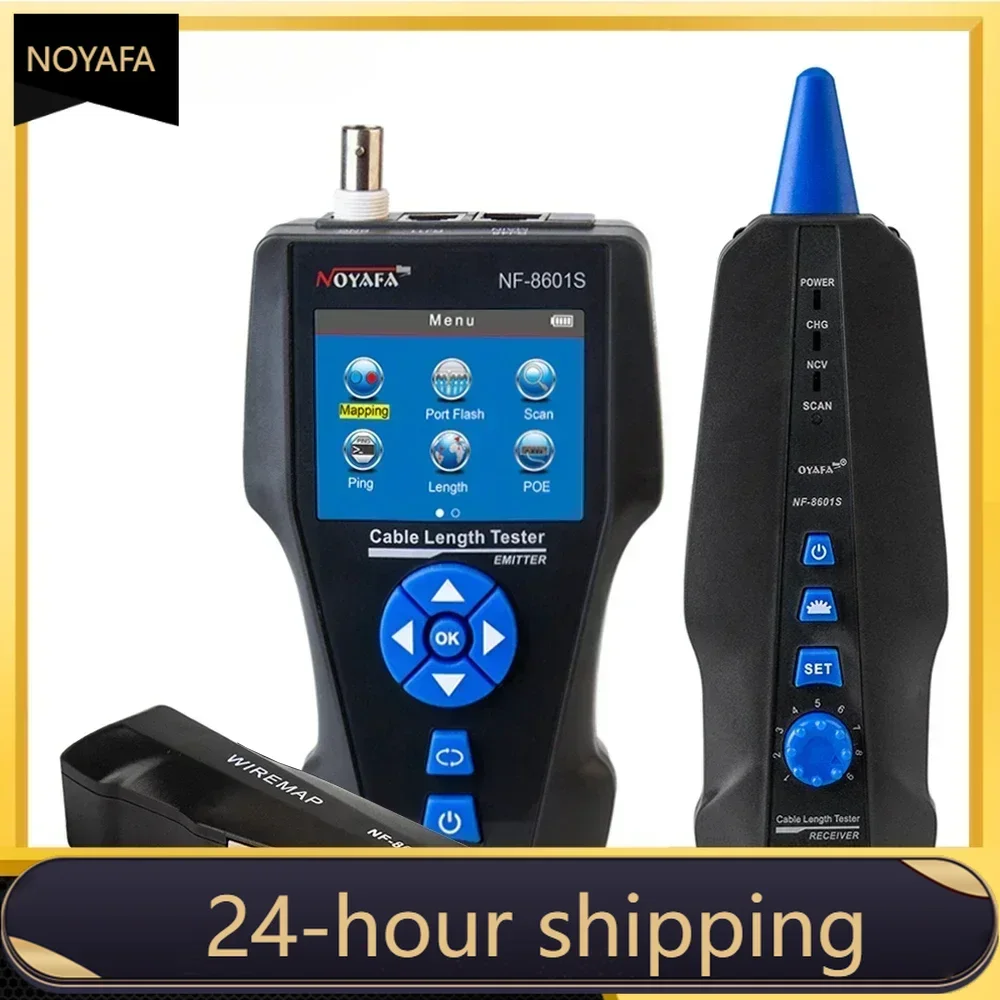 NOYAFA NF-8601S Cable Tester With PoE/PING Function Lan Measure Tester Measure Length Wiremap Tester Network Cable Tracker