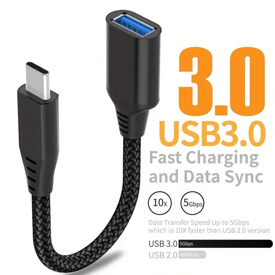 

1 шт./2 шт. USB-адаптер Type-C на USB 3.0, OTG-кабели для передачи данных, подходят для S25FE Plus, совместимы с