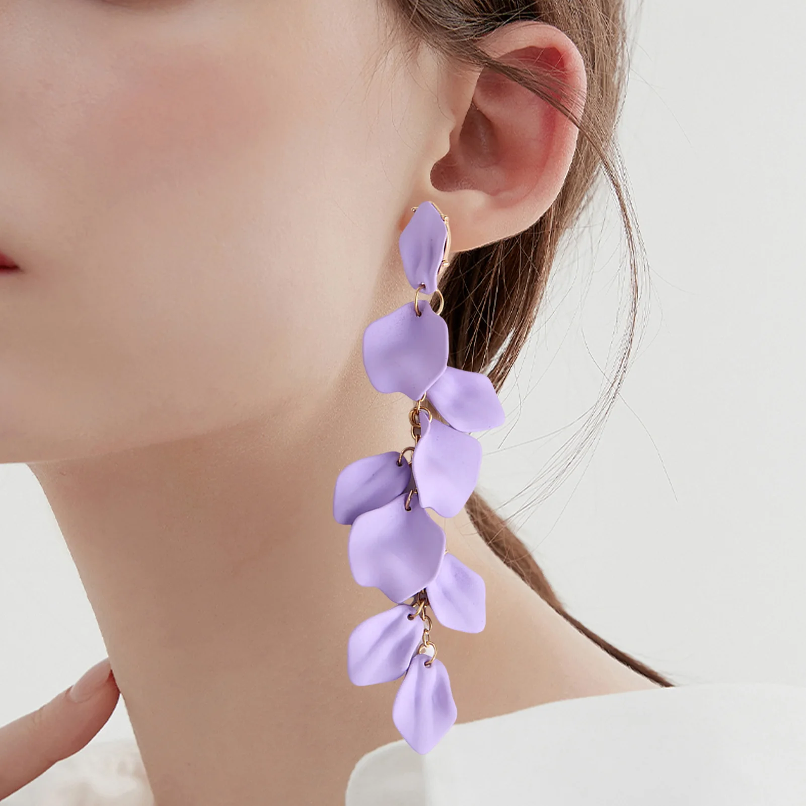 Colorful Petal Earrings Bohemian Earrings Eardrop Elegant Women Earrings Retro Ear Jewelry pendientes Ear Decoration