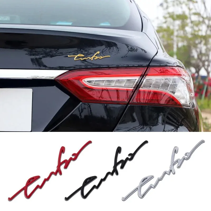 

3D Matel Car Styling TURBO Letter Logo Boost Loading Boosting Body Side Sticker Auto Rear Trunk Emblem Badge Decal Accessories