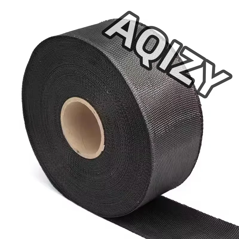 3K 240gsm Genuine Carbon Fiber Woven Tape Plain Weave Fabric 25mm 50mm 100mm Wide High Temperature Resistance and High Strength