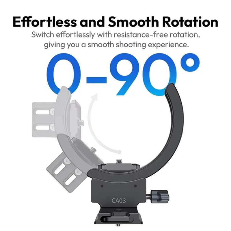 ABKI-Ulanzi-jaula para cámara, anillo adaptador giratorio de medio cuello de liberación rápida para cámaras DSLR, rotación Vertical y Horizontal CA03 95