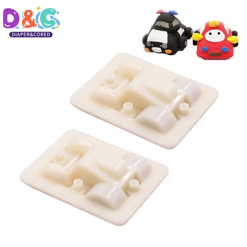 

2pcs/lot Pullback Racer Under Pan Polymer Clay DIY Assemble Toy Car Students Technology Making