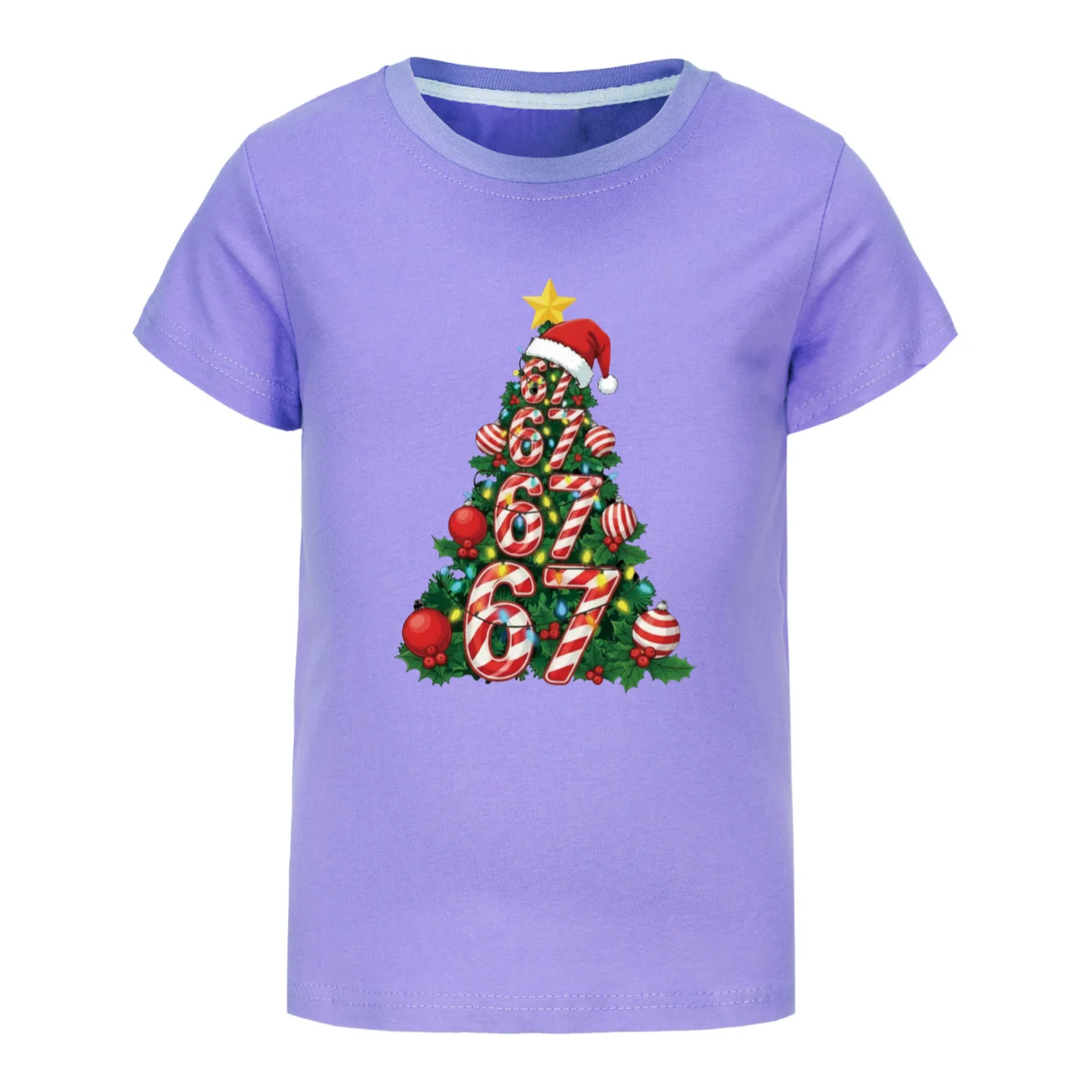 عيد الميلاد ستة سبعة Camisetas الاطفال 67 Brainrot التي شيرت الفتيان الصيف قصيرة الأكمام بلايز الفتيات القطن الخالص تي شيرت ملابس الأطفال #4