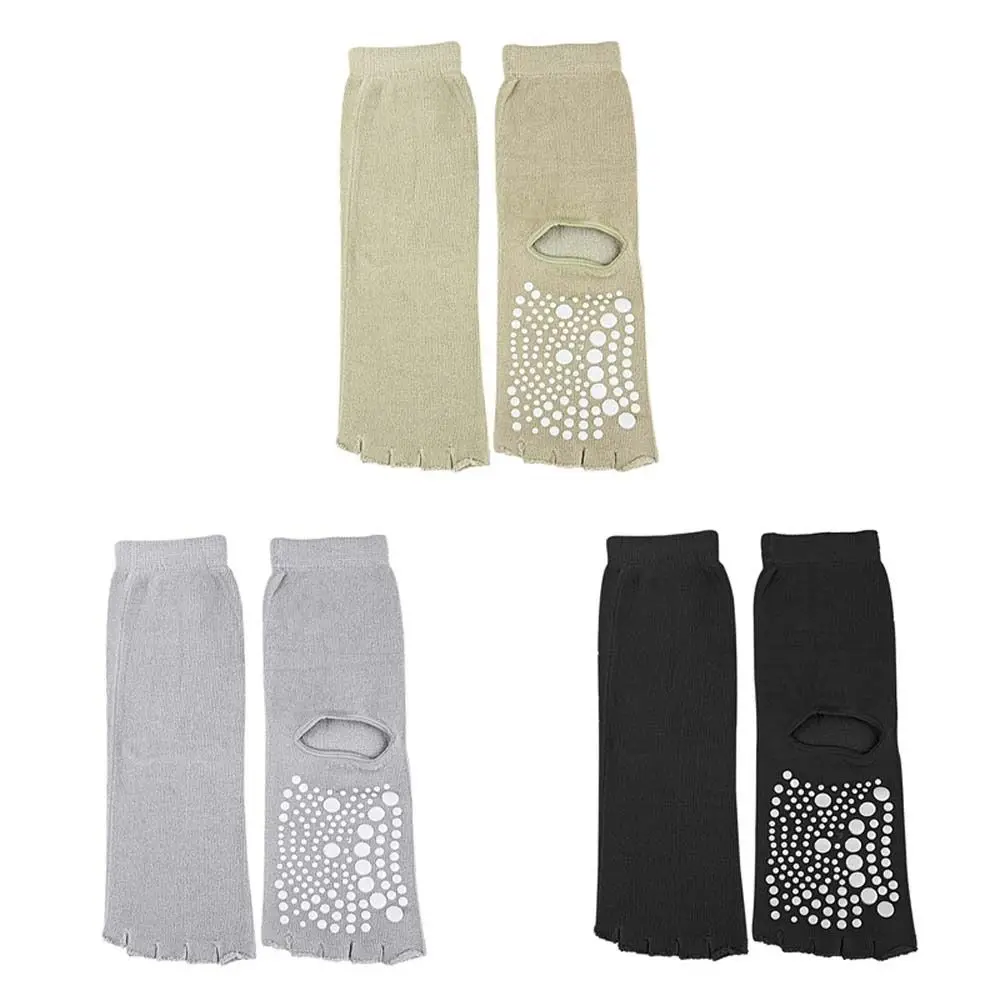 Katoenen kousen Yogasokken Dames Teenscheiding Blootgestelde middenbuissokken Sport Vijfvingersokken Effen kleur Comfortabel