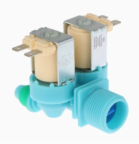 Dual Head Solenoid Water Inlet Valve C-225 19-a01 Replacement for Washing Machine Compatible DC62 00311C 82x80x65mm