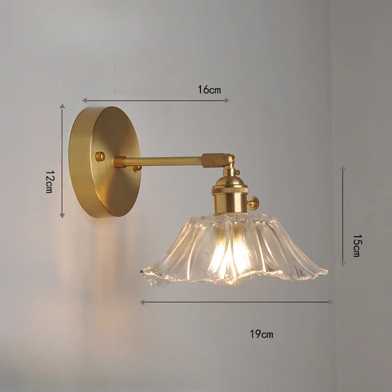 Nordic Koperen Glazen Wandlampen Armaturen Schakelaar Slaapkamer Naast Trap Spiegel Licht Nordic Moderne Wandlamp Blaker LED