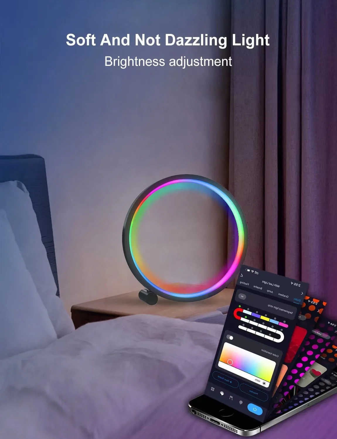 Smart Bluetooth APP creative desk lamp RGB colorful desktop ambient light gaming desktop net red light