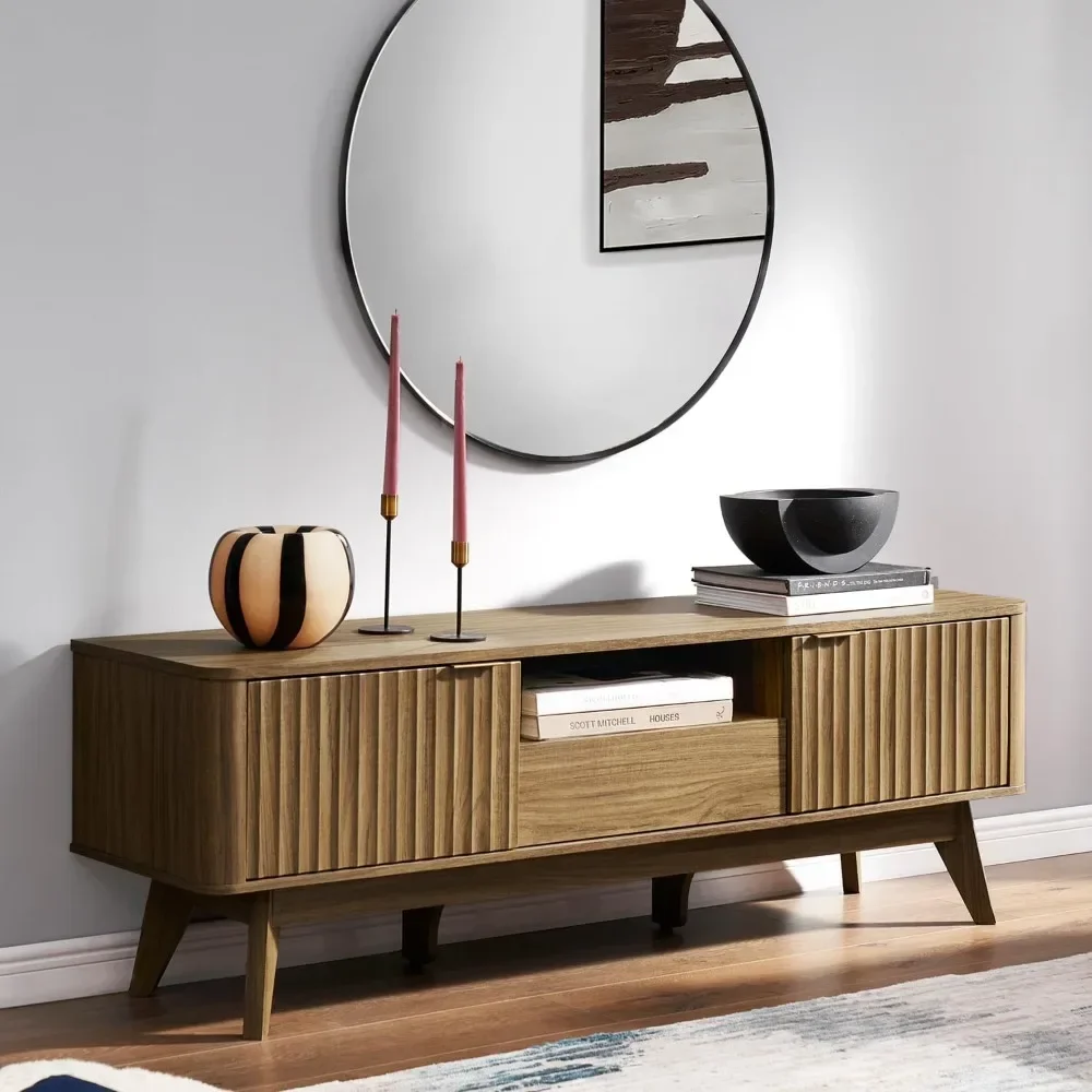 

Mid-Century Modern TV Stand, for TVs up to 50” Waveform Panel