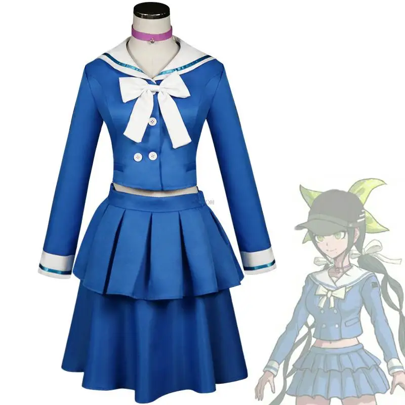 Anime Danganronpa Chabasira Tenko Pakaian Pelaut Wanita JK mundurek szkolny Naval costum Wanita Karnaval Halloween Kostum Cosplay